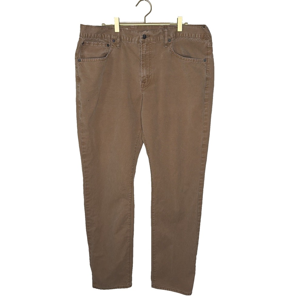 GAP 1969 Jeans Mens 38x32 Slim‎ Brown Canvas Denim Straight Leg Outdoors READ